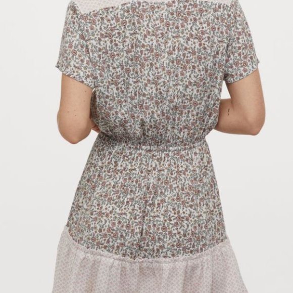 NWOT  H&M White and Floral Pattern Dress S - Picture 4 of 6